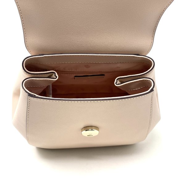 Kate Spade Adel Medium flap Leather Backpack Beige - Picture 6 of 7